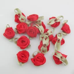 30 Colors For Choice 50Pcs Fashion Ribbon Rose Rosettes with Leaf Fabric Flowers Accessories DIY Crafts Sewing Supplies