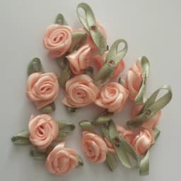 30 Colors For Choice 50Pcs Fashion Ribbon Rose Rosettes with Leaf Fabric Flowers Accessories DIY Crafts Sewing Supplies