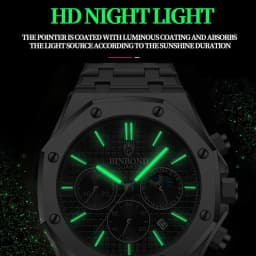 BINBOND Quality Men Watch Luxury High Man Quartz Wristwatch Waterproof Luminous Date Stainless Steel Men's Watches Casual Clock
