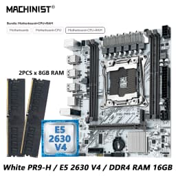 MACHINIST White X99 PR9-H Motherboard Combo Intel Xeon E5 2630 V4 LGA 2011-3 CPU DDR4 16GB RAM NVME M.2 Optional Kit Set