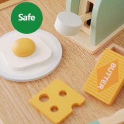 Wooden Toaster Toy Kids Bread Machine Kit Pretend Play Kitchen Toys Set Breakfast Educational Toys Gifts for Girls Boys