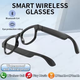 AI Smart Glasses Men Women Multifunction Touch Music Playback Remote Camera Control Voice Assistant BT Glasses Sunglasses HT30