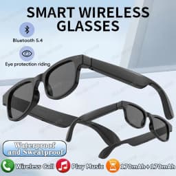 AI Smart Glasses Men Women Multifunction Touch Music Playback Remote Camera Control Voice Assistant BT Glasses Sunglasses HT30