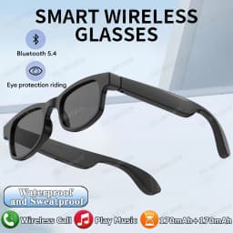 AI Smart Glasses Men Women Multifunction Touch Music Playback Remote Camera Control Voice Assistant BT Glasses Sunglasses HT30