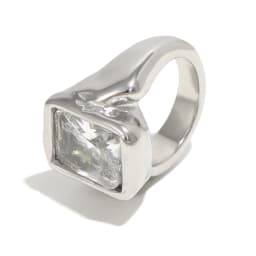 La. Muses Luxury Shiny Round Zircon Irregular Stainless Steel Women's Ring PVD Gold Plated Fashion Jewelry Accessories