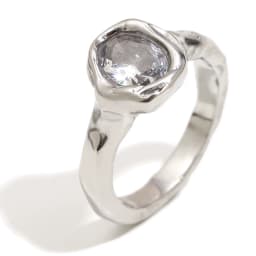La. Muses Luxury Shiny Round Zircon Irregular Stainless Steel Women's Ring PVD Gold Plated Fashion Jewelry Accessories