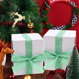 5yds 10mm 15mm 19mm 25mm light pink Lattice Plaid Polyester Ribbons Bow Ribbon Gift Wrapping Christmas Ribbon DIY Handmade Craft