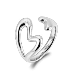 Lokaer 316L Stainless Steel Rhinestone Horseshoe U-shaped Open Ring Waterproof 18K Gold Color Plated Women's Jewelry Gift R26032
