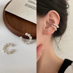 Pearl Ear Cuff Clip Earrings Non-Piercing Bone C-shaped Ear Ring Without Puncture Minimalist Earrings for Women Fashion Jewelry