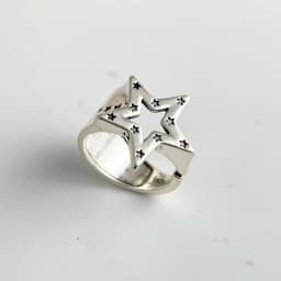 925 Sterling Silver Rings for Women Couple Minimalist Handmade Simple Retro Big Star Ring Fine Jewelry Gift Prevent Allergy