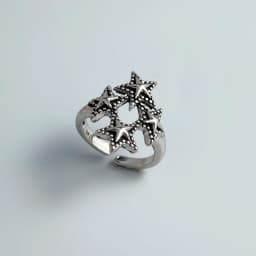 925 Sterling Silver Rings for Women Couple Minimalist Handmade Simple Retro Big Star Ring Fine Jewelry Gift Prevent Allergy