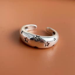 925 Sterling Silver Rings for Women Couple Minimalist Handmade Simple Retro Big Star Ring Fine Jewelry Gift Prevent Allergy