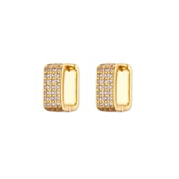 Zircon U Shape Hoop Earrings For Women Vintage Gold Color Stainless Steel Square Earring Wedding Jewelry Free Shipping Iteam