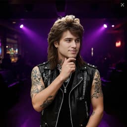 Synthetic Hair Men's 80s Rock Mullet Wig Brown Retro Hairstyle for Cosplay Party Vintage Fashion