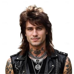 Synthetic Hair Men's 80s Rock Mullet Wig Brown Retro Hairstyle for Cosplay Party Vintage Fashion