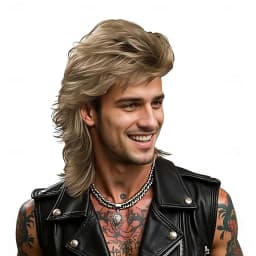 Synthetic Hair Men's 80s Rock Mullet Wig Brown Retro Hairstyle for Cosplay Party Vintage Fashion