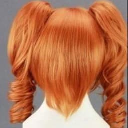 HAIRJOY Synthetic Hair Medium Length Orange Cosplay Wig Heat Resistant Fiber Costume Party Synthetic Wigs 2 Ponytail