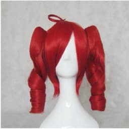 HAIRJOY Synthetic Hair Medium Length Orange Cosplay Wig Heat Resistant Fiber Costume Party Synthetic Wigs 2 Ponytail