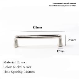 Santaya PVD Nickel Silver Brass Handles Kitchen Cabinet Pulls Bedroom Wardrobe Drawer Knobs Furniture Handle