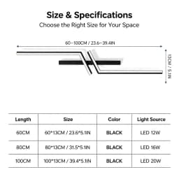 Modern LED Wall Lamp 3000K 4000K 6000K, Minimalist Wall Sconce for Bedroom Bedside Living Room TV Sofa Background Indoor