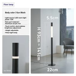 Adjustable Led Floor Lamp Chrome Black For Living Room Bedroom Sofa Side Corner Entryway Exhibition Hall Designer Standing Light