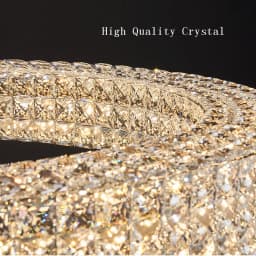 Round Crystal Chandelier Home Decoration Hanging Lamp Living Dinning Room Modern Crystal Pendant Light Kitchen Dimmable LED Lamp