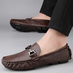 British Style Men's Genuine Leather Shoes Soft Soles Comfortable Walking Shoes High-quality Brown Men's Business Casual Shoes