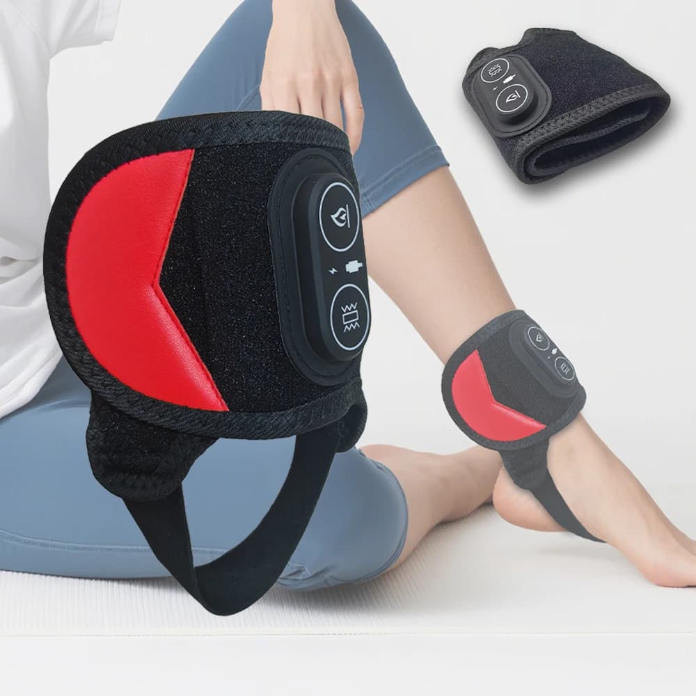 36pcs LED Beads 660&850nm Red Light Heating Belt Ankle Guard Band 3 Levels Heating and Vibration Ankle Wrap Foot Protection Tool