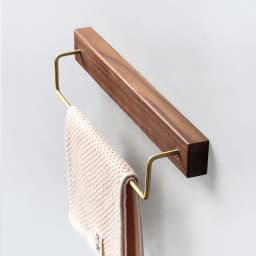 Black Walnut Wood Towel Rack Wall Mounted Retro Towel Bar Wooden Towel Holder 30cm Towel Rail Brass Hooks for Bathroom Kitchen