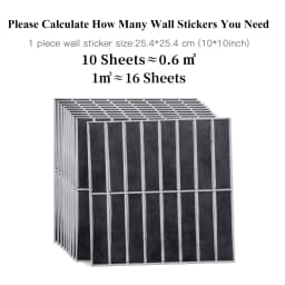 10 Pcs Waterproof and Anti-oil Stick-On Tiles,Trendy Peel-and-Stick Wall Tiles for kitchen backsplash/children's room/home decor