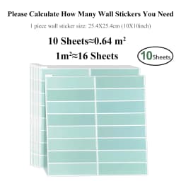 10 Pcs Waterproof and Anti-oil Stick-On Tiles,Trendy Peel-and-Stick Wall Tiles for kitchen backsplash/children's room/home decor