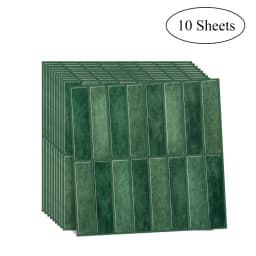 10 Pcs Waterproof and Anti-oil Stick-On Tiles,Trendy Peel-and-Stick Wall Tiles for kitchen backsplash/children's room/home decor