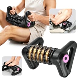 Electric Fascia Roller Muscle Massager, 5-Speed Rotating Deep Tissue Body Roller for Back Legs Calves, Cordless Rechargeable Gym