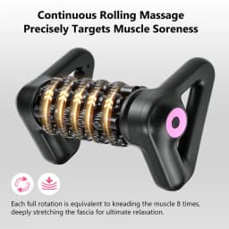 Electric Fascia Roller Muscle Massager, 5-Speed Rotating Deep Tissue Body Roller for Back Legs Calves, Cordless Rechargeable Gym
