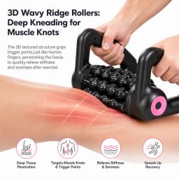 Electric Fascia Roller Muscle Massager, 5-Speed Rotating Deep Tissue Body Roller for Back Legs Calves, Cordless Rechargeable Gym