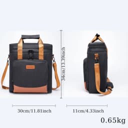 DENUONISS New Wine Cooling Bag 100% Leakproof Picnic Cooler Bag Vintage Leather Refrigerator Bag Portable Thermal Bag