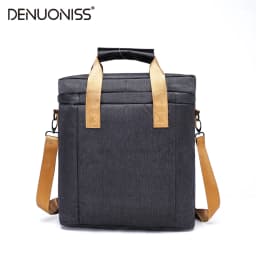 DENUONISS New Wine Cooling Bag 100% Leakproof Picnic Cooler Bag Vintage Leather Refrigerator Bag Portable Thermal Bag