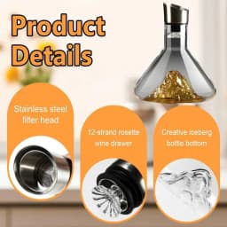 1500ml Crystal Glass Wine Decanter With Built-in-Dispenser Handheld Wine Aerator Bottle For White And Red Wine