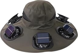 Hot 6 Fans Solar Fan Hat Breathable UV Protection Wide Brim Sun Cap Summer Fan Visor Cap For Men Outdoor Hiking Camping Fishing