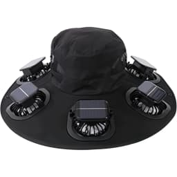 Hot 6 Fans Solar Fan Hat Breathable UV Protection Wide Brim Sun Cap Summer Fan Visor Cap For Men Outdoor Hiking Camping Fishing