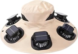 Hot 6 Fans Solar Fan Hat Breathable UV Protection Wide Brim Sun Cap Summer Fan Visor Cap For Men Outdoor Hiking Camping Fishing