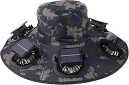 Hot 6 Fans Solar Fan Hat Breathable UV Protection Wide Brim Sun Cap Summer Fan Visor Cap For Men Outdoor Hiking Camping Fishing
