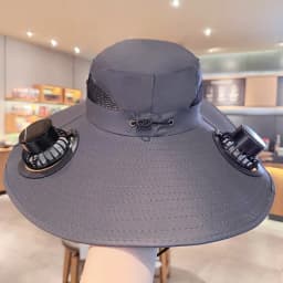Solar Fan Hat Wide Brim UV Protection Breathable Cooling Sun Hat for Outdoor Fishing Hiking Camping Men Women