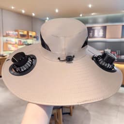 Solar Fan Hat Wide Brim UV Protection Breathable Cooling Sun Hat for Outdoor Fishing Hiking Camping Men Women