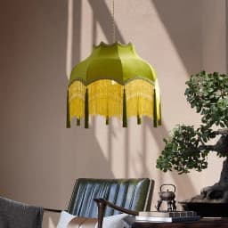SANDYHA Retro Tassel Chandelier Fabric Art Led Lamps for Entrance Bedroom Living Dining Room Pendant Lights Suspension Luminaire