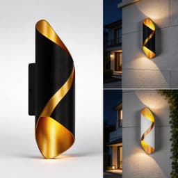 Modern Nordic Spiral Design LED Wall Lamp 6W 3000K Indoor Outdoor Waterproof Sconce Light for Home Decor