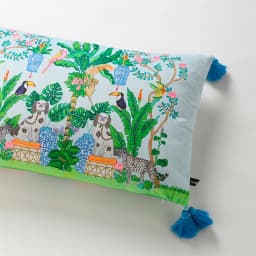 Magnificent Hill Garden Lumbar Pillow Cover Floral Tree Crane Birds Decorative Cushion Case Beautiful Chinoiserie Design 30X55cm