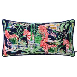 Magnificent Hill Garden Lumbar Pillow Cover Floral Tree Crane Birds Decorative Cushion Case Beautiful Chinoiserie Design 30X55cm