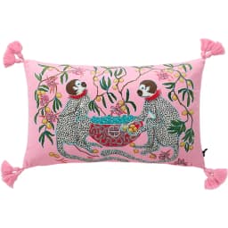 Magnificent Hill Garden Lumbar Pillow Cover Floral Tree Crane Birds Decorative Cushion Case Beautiful Chinoiserie Design 30X55cm