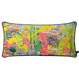 Magnificent Hill Garden Lumbar Pillow Cover Floral Tree Crane Birds Decorative Cushion Case Beautiful Chinoiserie Design 30X55cm